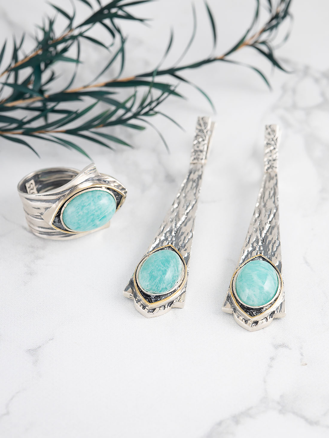 Err1218z Амазонит Серьги (Ag 925)