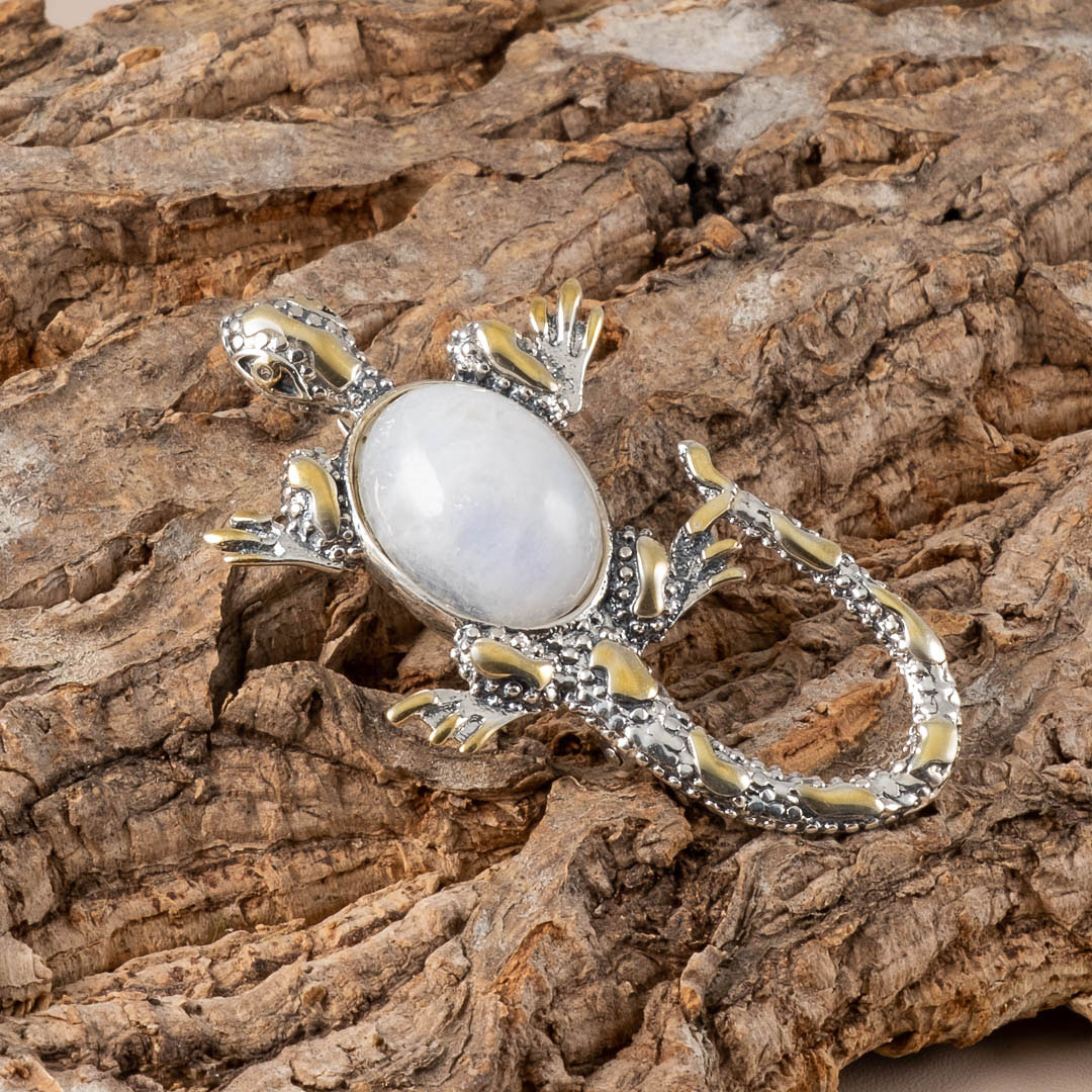 Brr1264z Лунный камень Брошь (Ag 925)