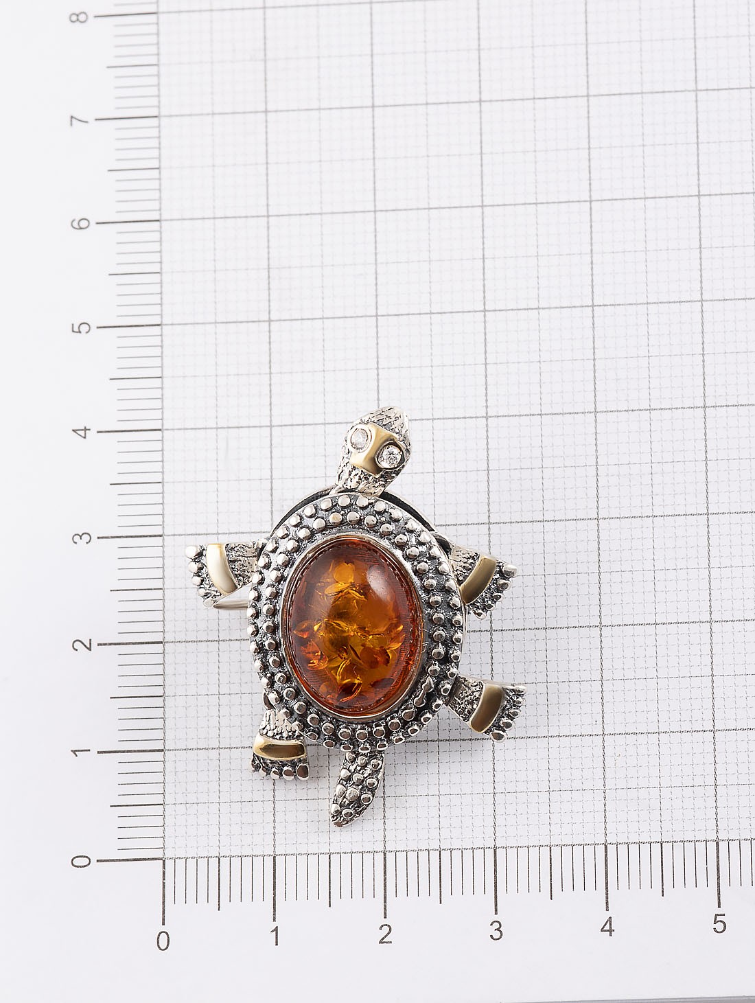 Brr1265z Янтарь кор Брошь (Ag 925)