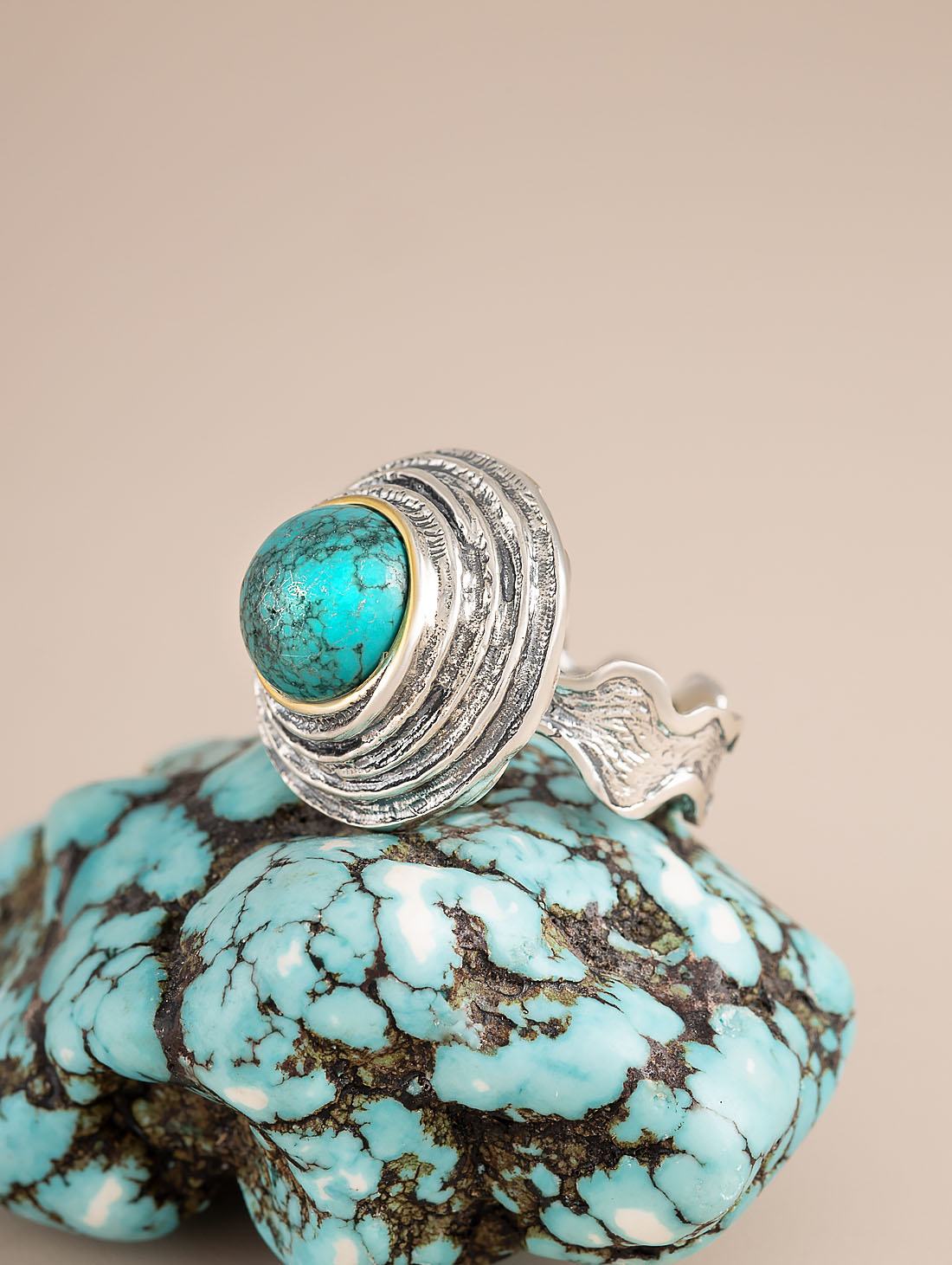 Rrr1185z Бирюза Кольцо (Ag_925)