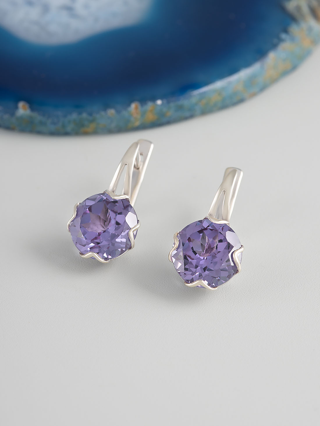 1490R Александрит Серьги (Ag 925)