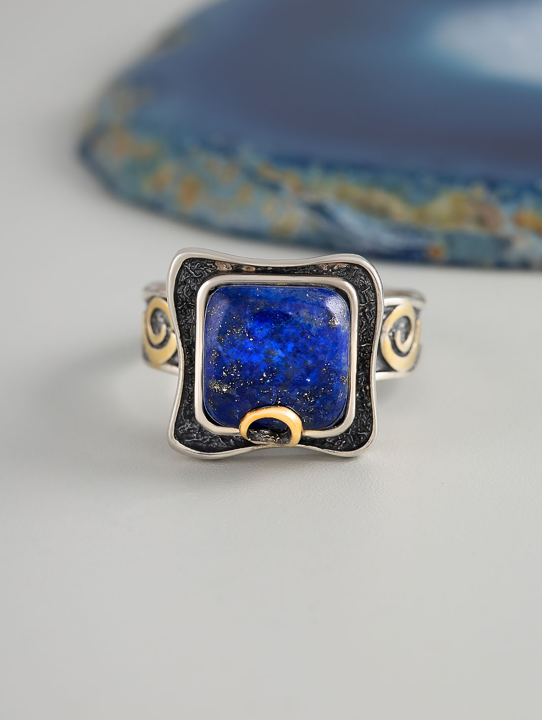 Rrr1331z Лазурит Кольцо (Ag 925)