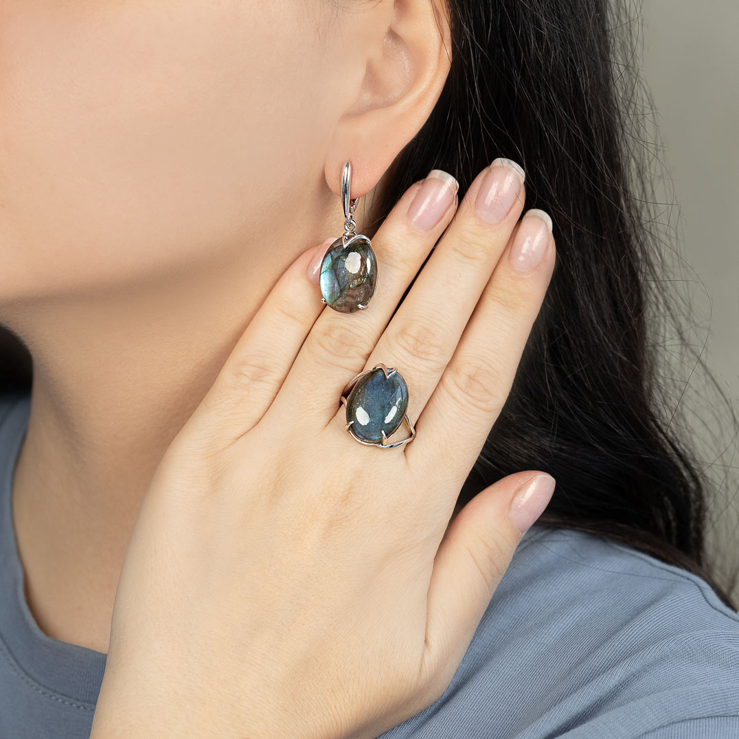 1614R Лабрадор Серьги (Ag 925)