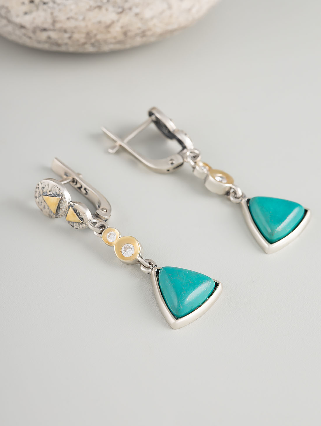 Err1254z Бирюза Серьги (Ag 925)