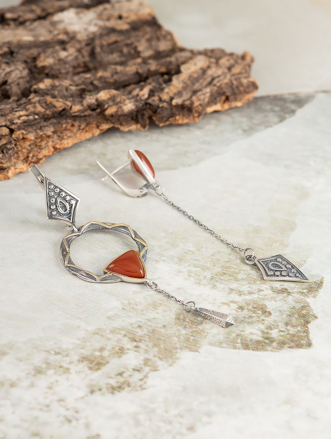 Err1199z Сердолик Серьги (Ag_925)