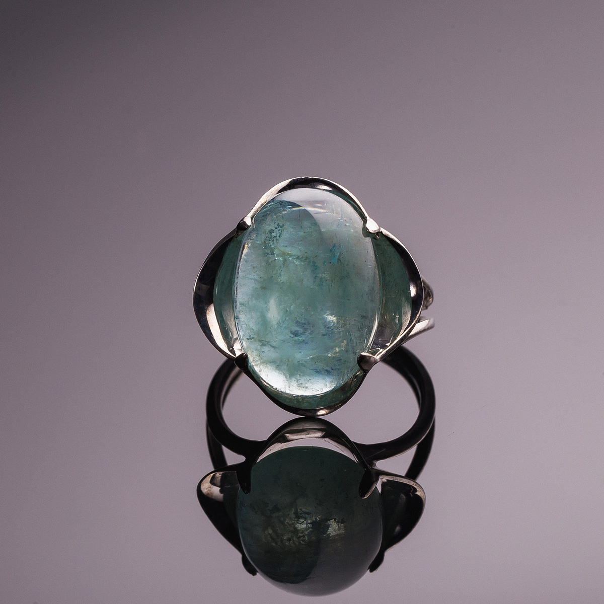 0429аква Кольцо (Ag 925)