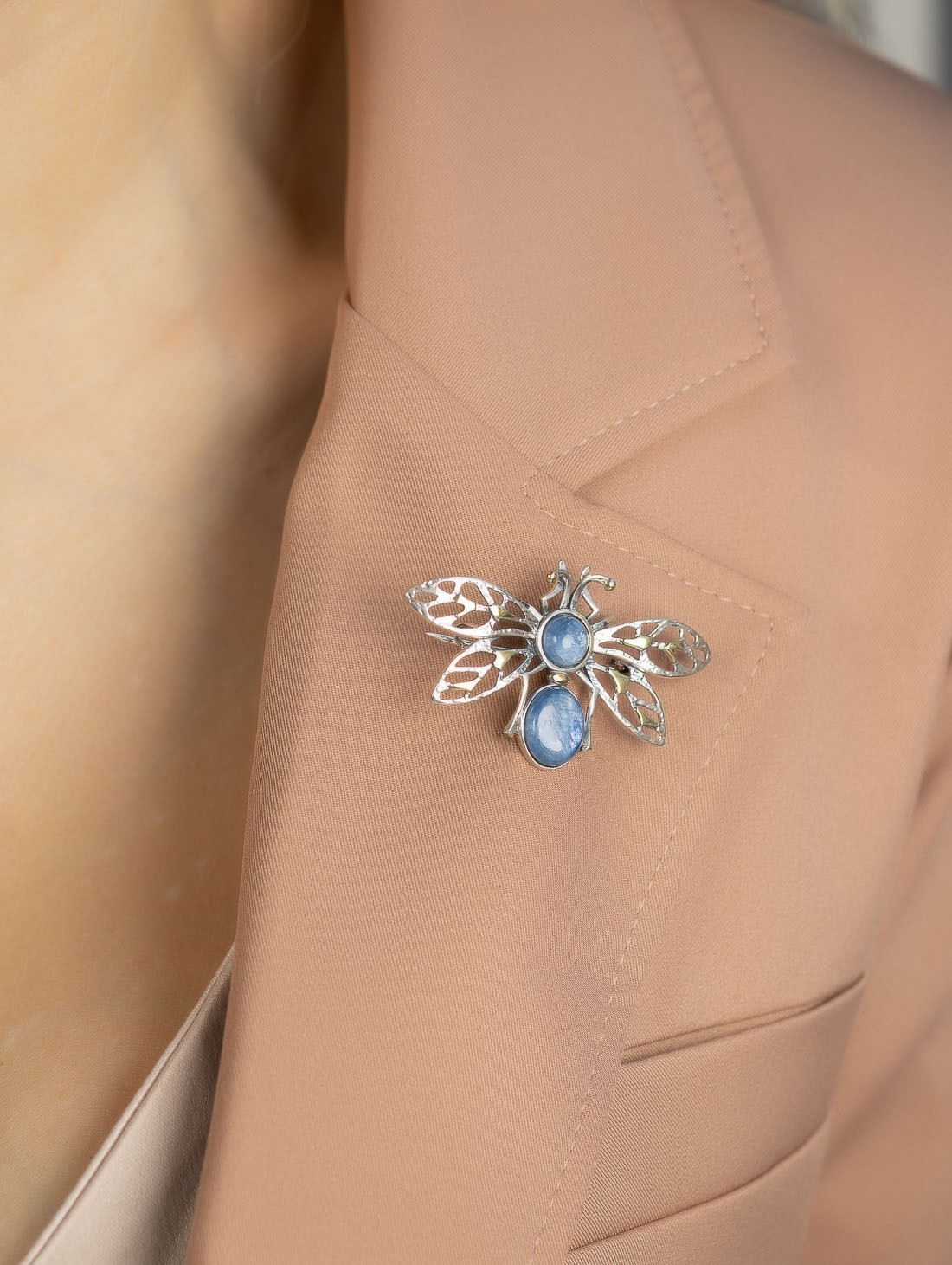 Brr1284z Кианит Брошь (Ag 925)