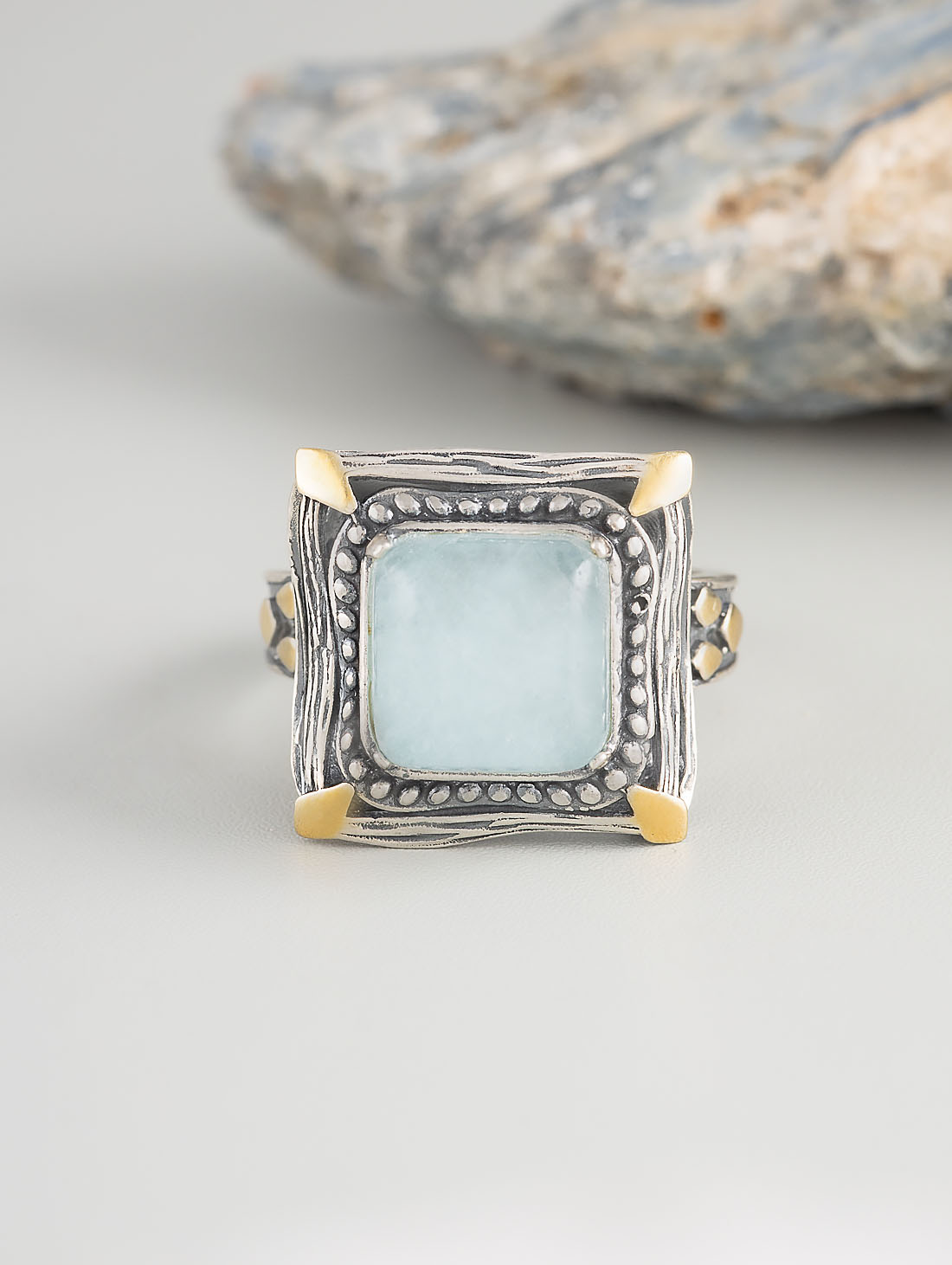 Rrr1340z Аквамарин Кольцо (Ag 925)