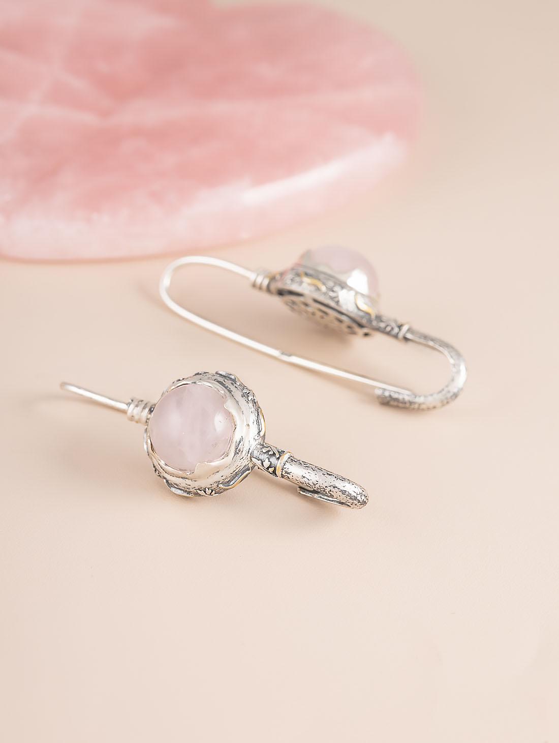 Err1346z Роз.кварц Серьги (Ag 925)