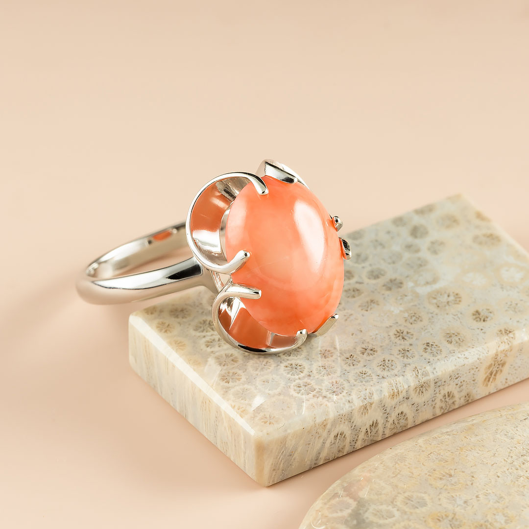 0231R Коралл Кольцо (Ag 925)
