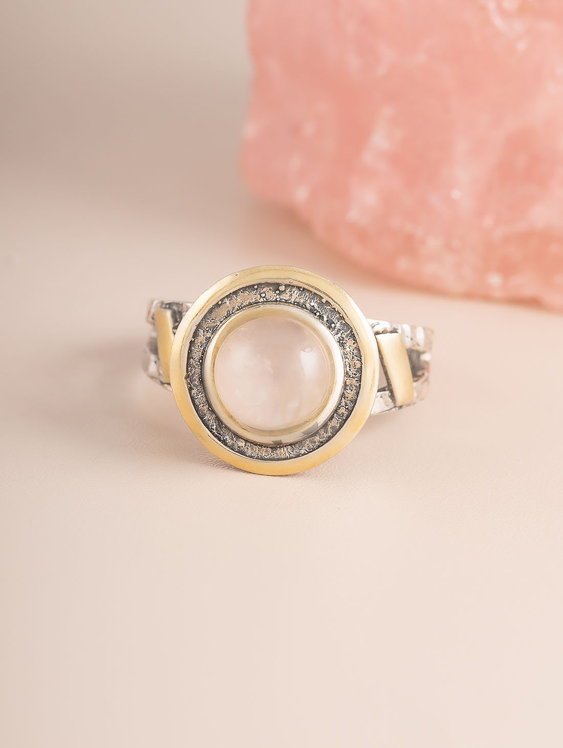 Rrr1184z Роз.кварц Кольцо (Ag_925)