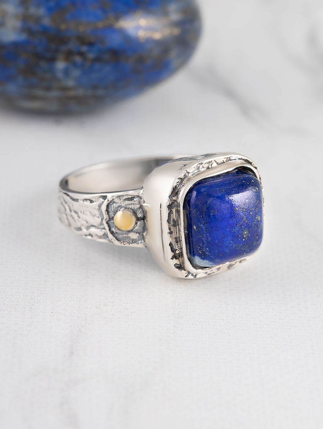 Rrr1226z Лазурит Кольцо (Ag_925)