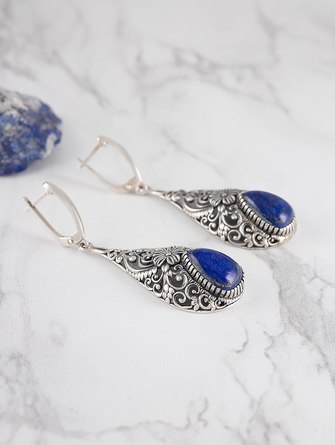 Err1475z Лазурит Серьги (Ag 925)