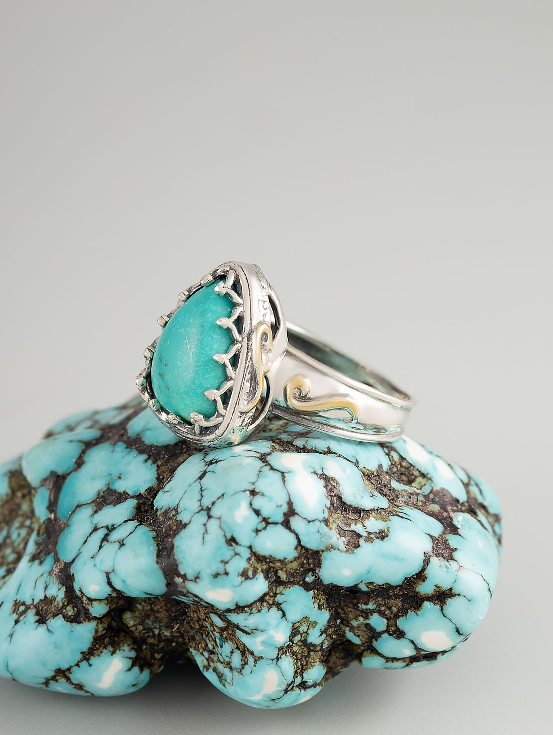 Rrr1322z Бирюза Кольцо (Ag 925)