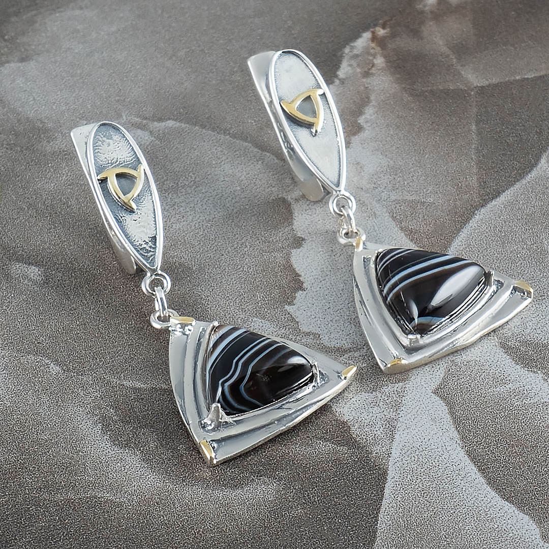 Err1337z1 Агат Серьги (Ag 925)