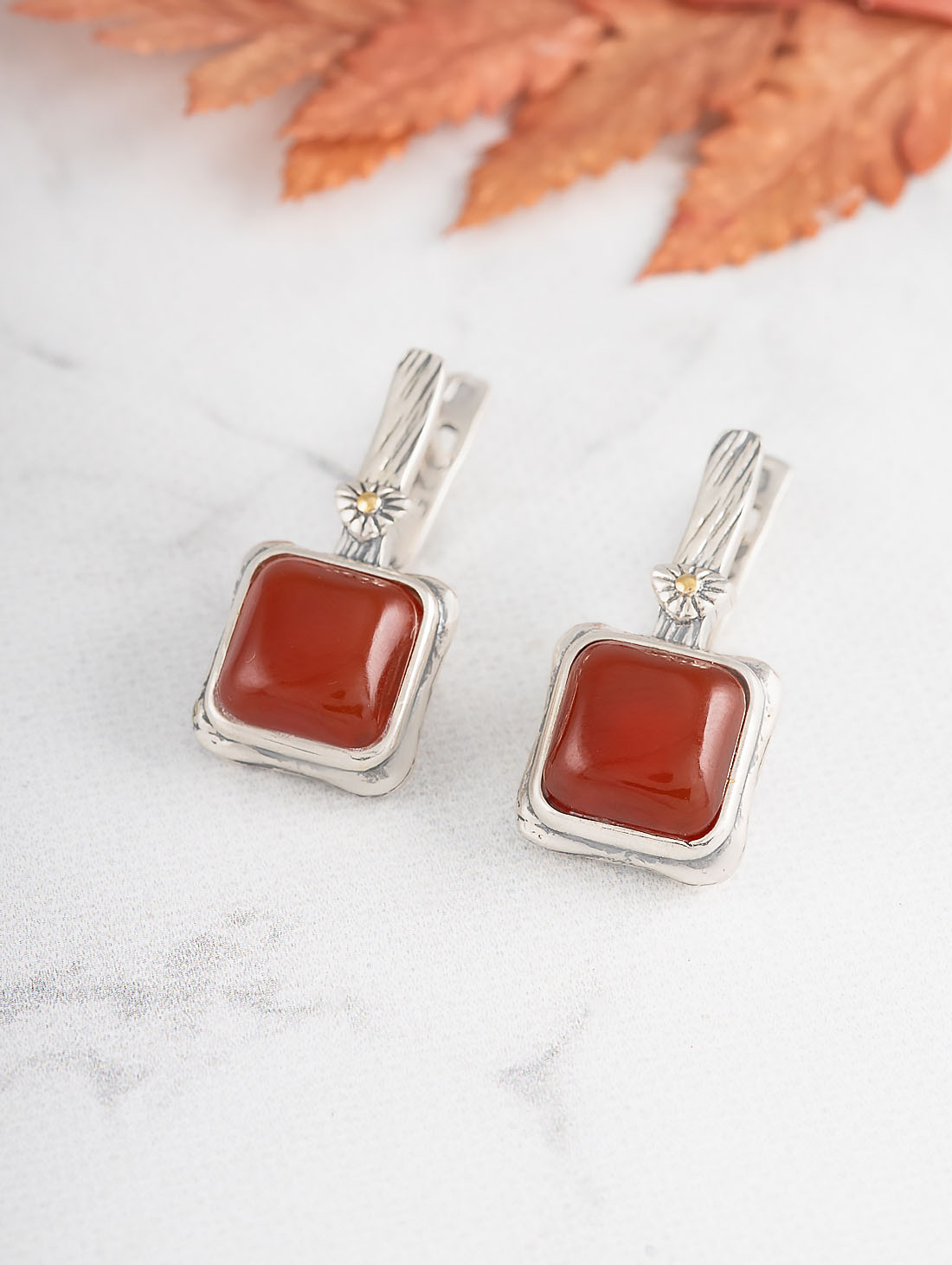 Err1260z Сердолик Серьги (Ag 925)