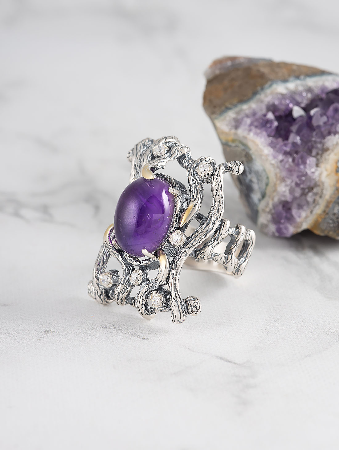 Rrr1103z Аметист Кольцо (Ag_925)