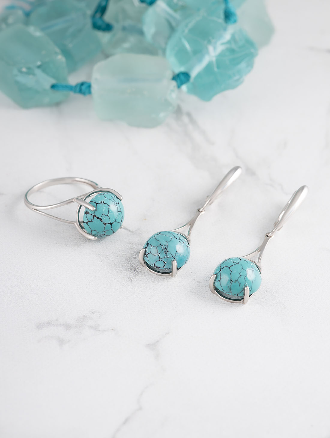 0529R Бирюза Кольцо (Ag 925)