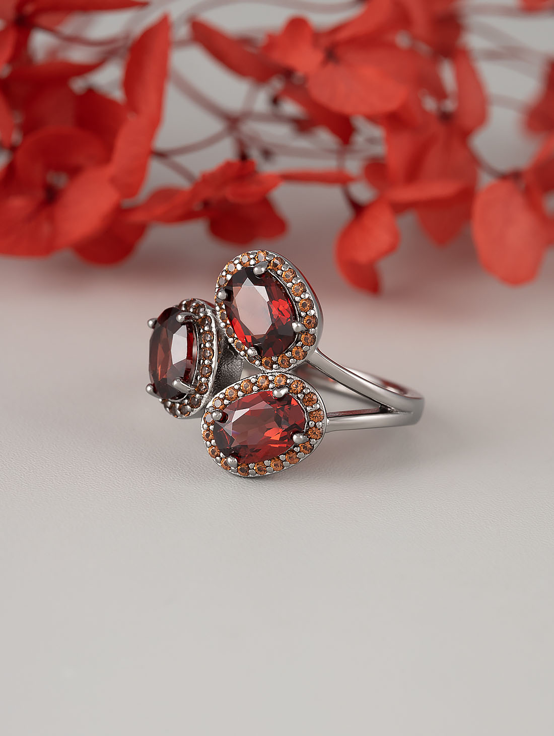К0237G Гранат Кольцо (Ag 925)