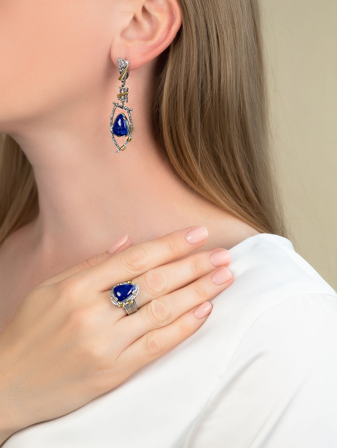 Rrr1462z Лазурит Кольцо (Ag 925)