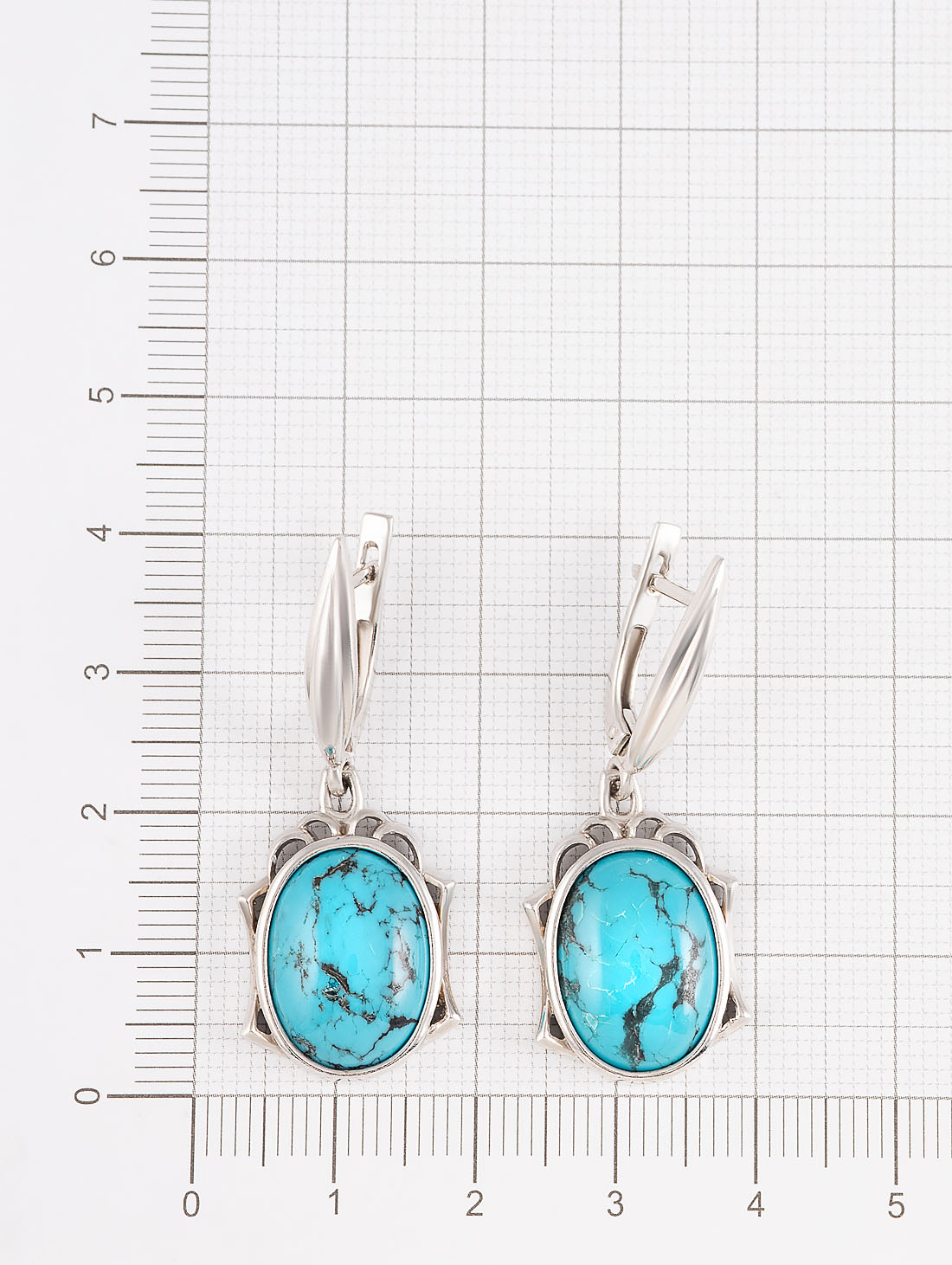 1564R Бирюза Серьги (Ag 925)