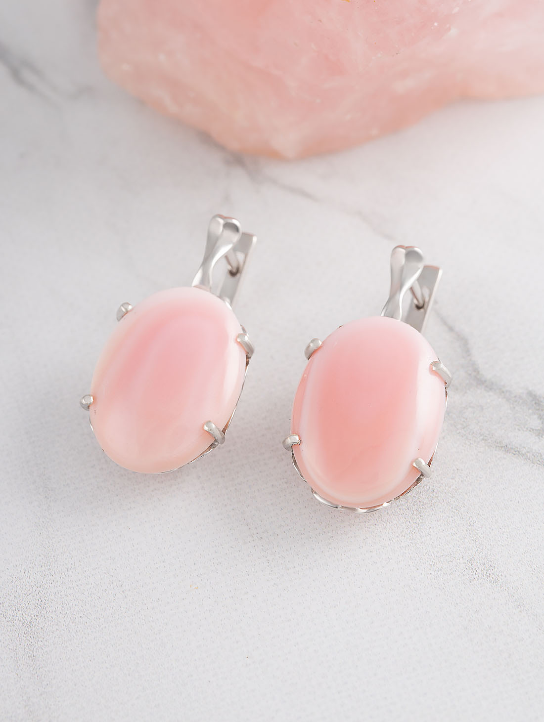 1578R Перламутр Серьги (Ag 925)