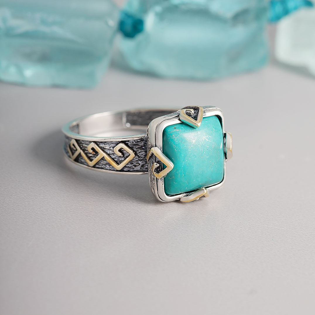 Rrr1286z Бирюза Кольцо (Ag 925)