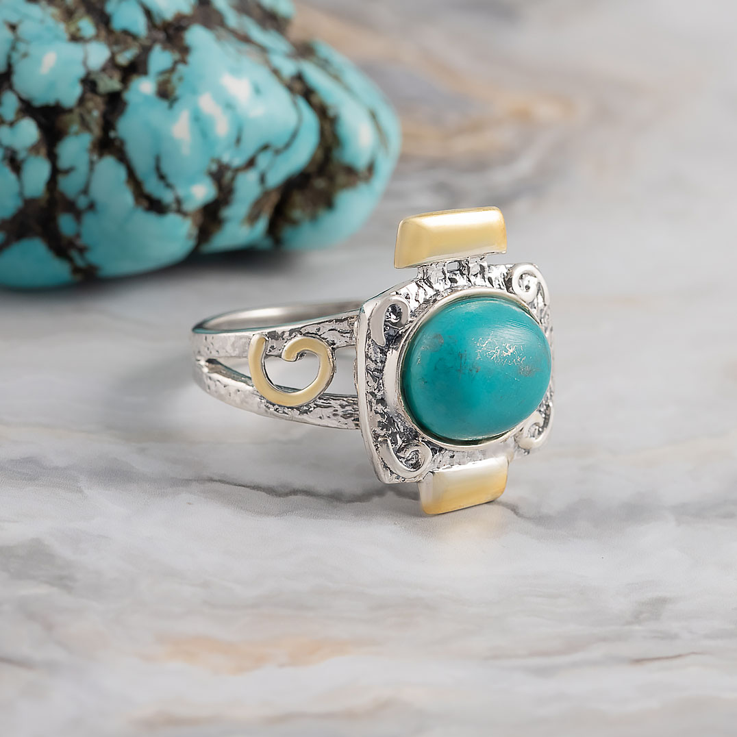 Rrr1157z Бирюза Кольцо (Ag_925)