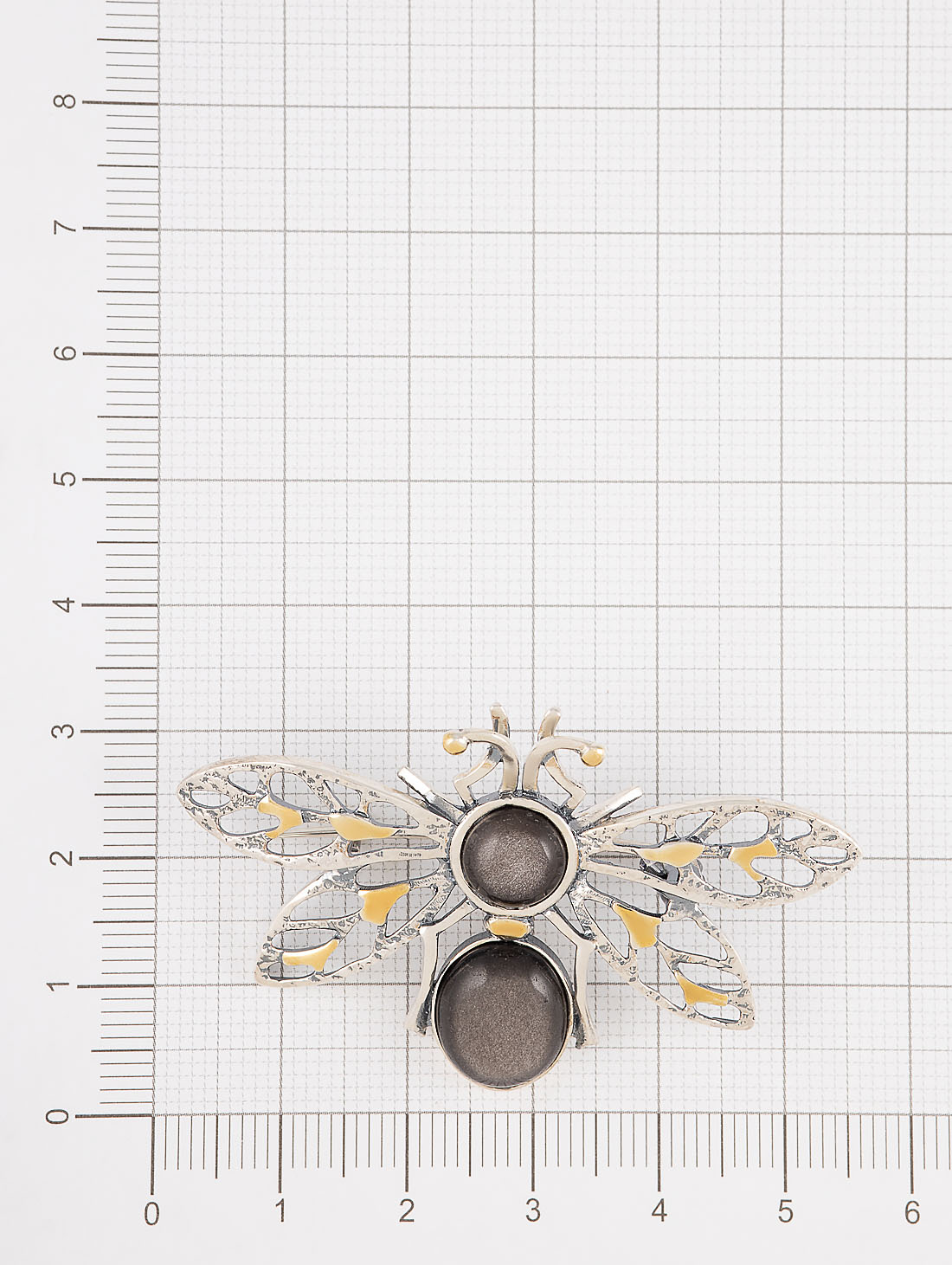 Brr1284z Обсидиан Брошь (Ag 925)