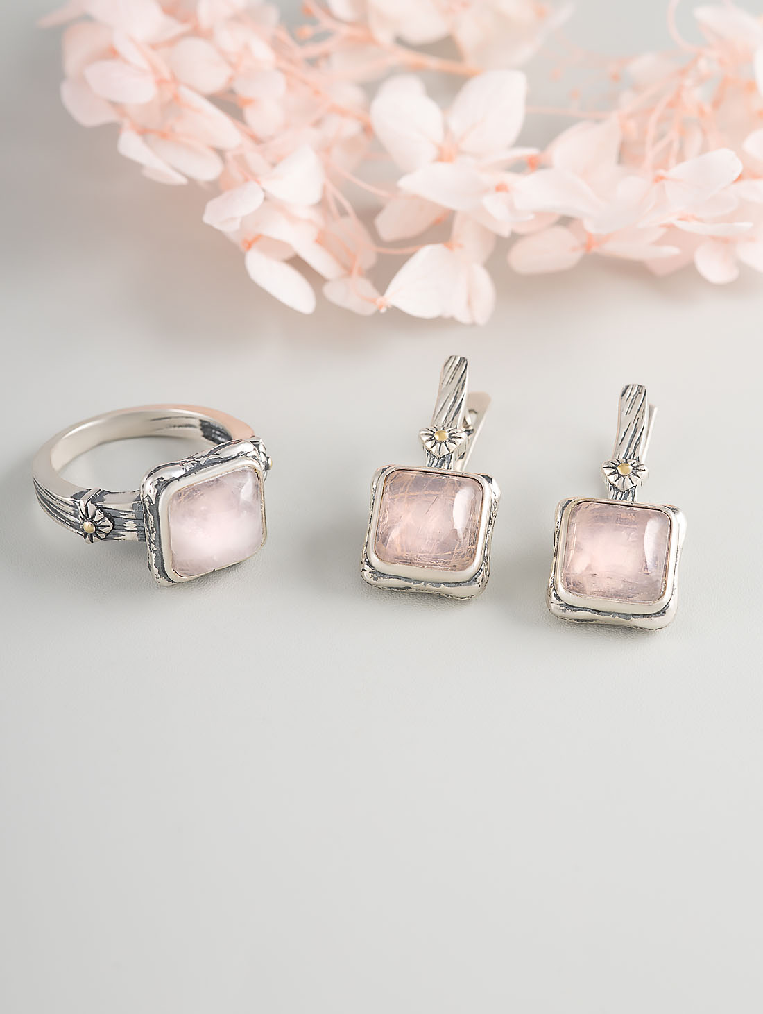 Err1260z Роз.кварц Серьги (Ag 925)