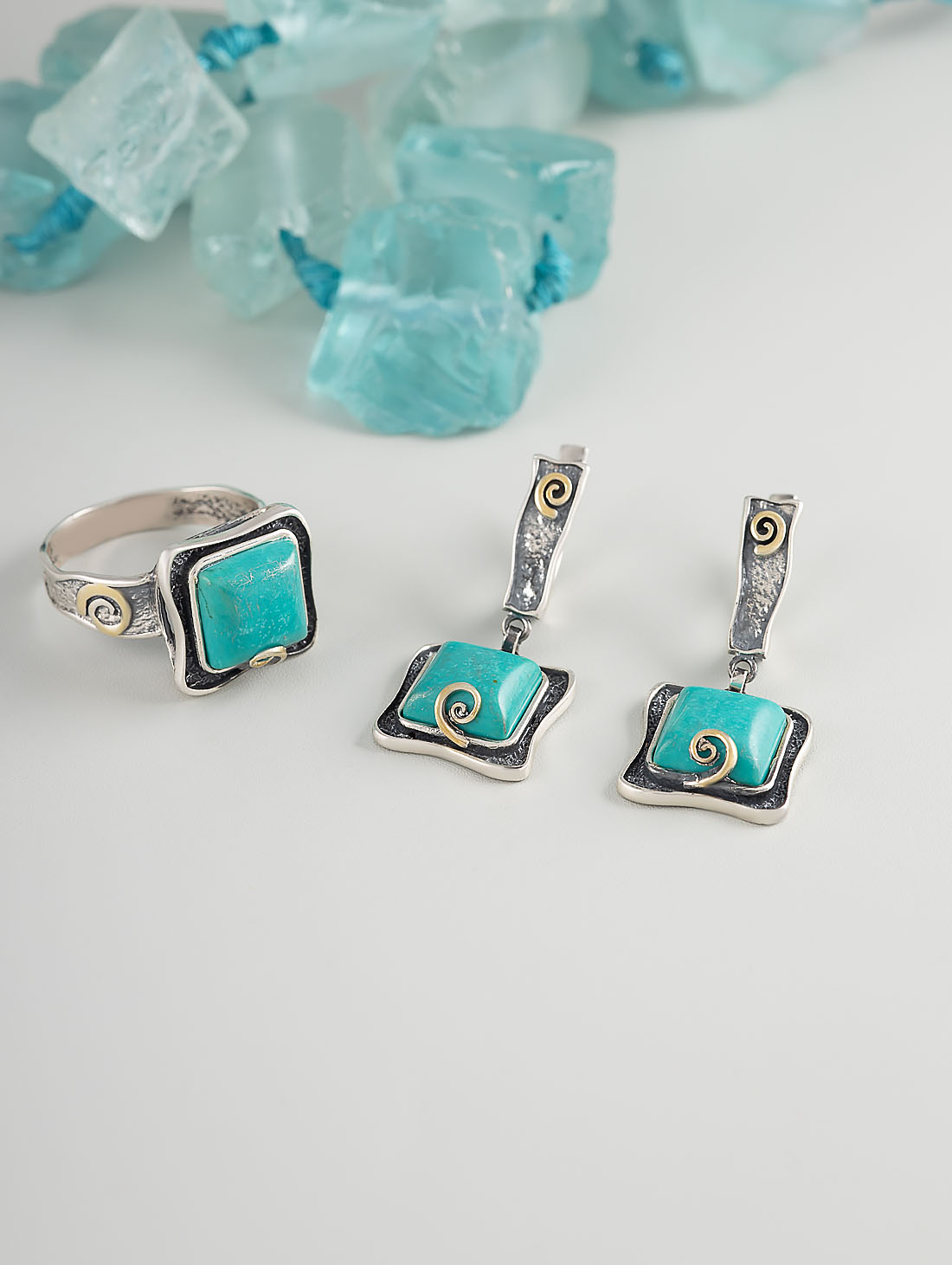 Rrr1331z Бирюза Кольцо (Ag 925)