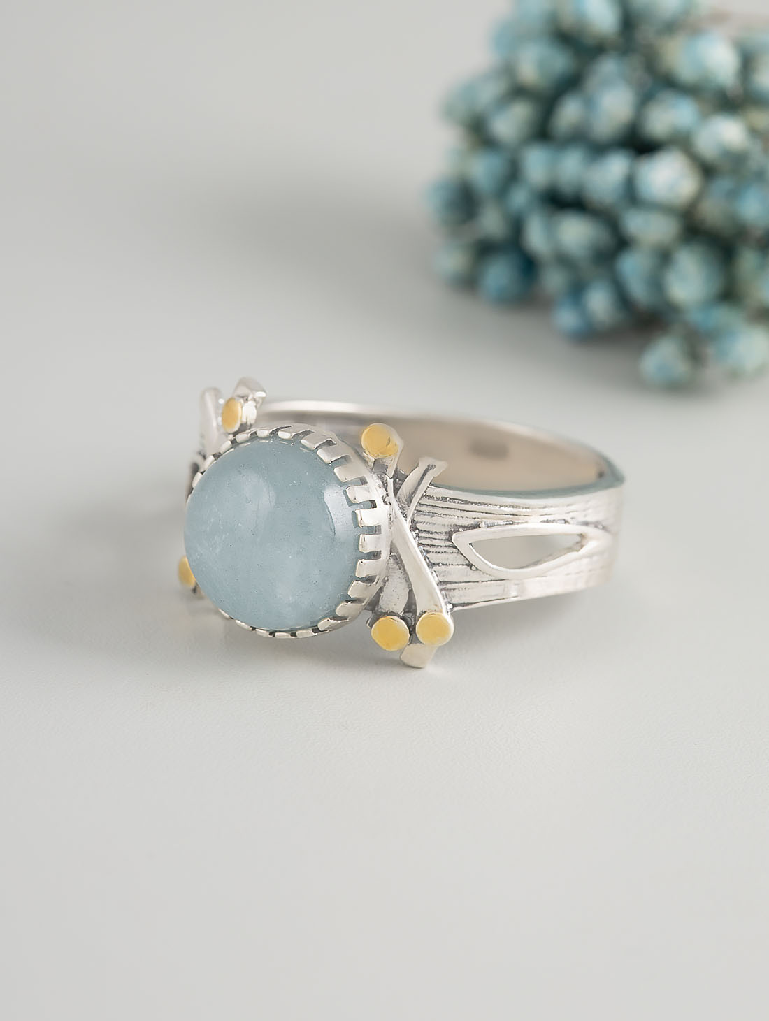 Rrr1491z Аквамарин Кольцо (Ag 925)