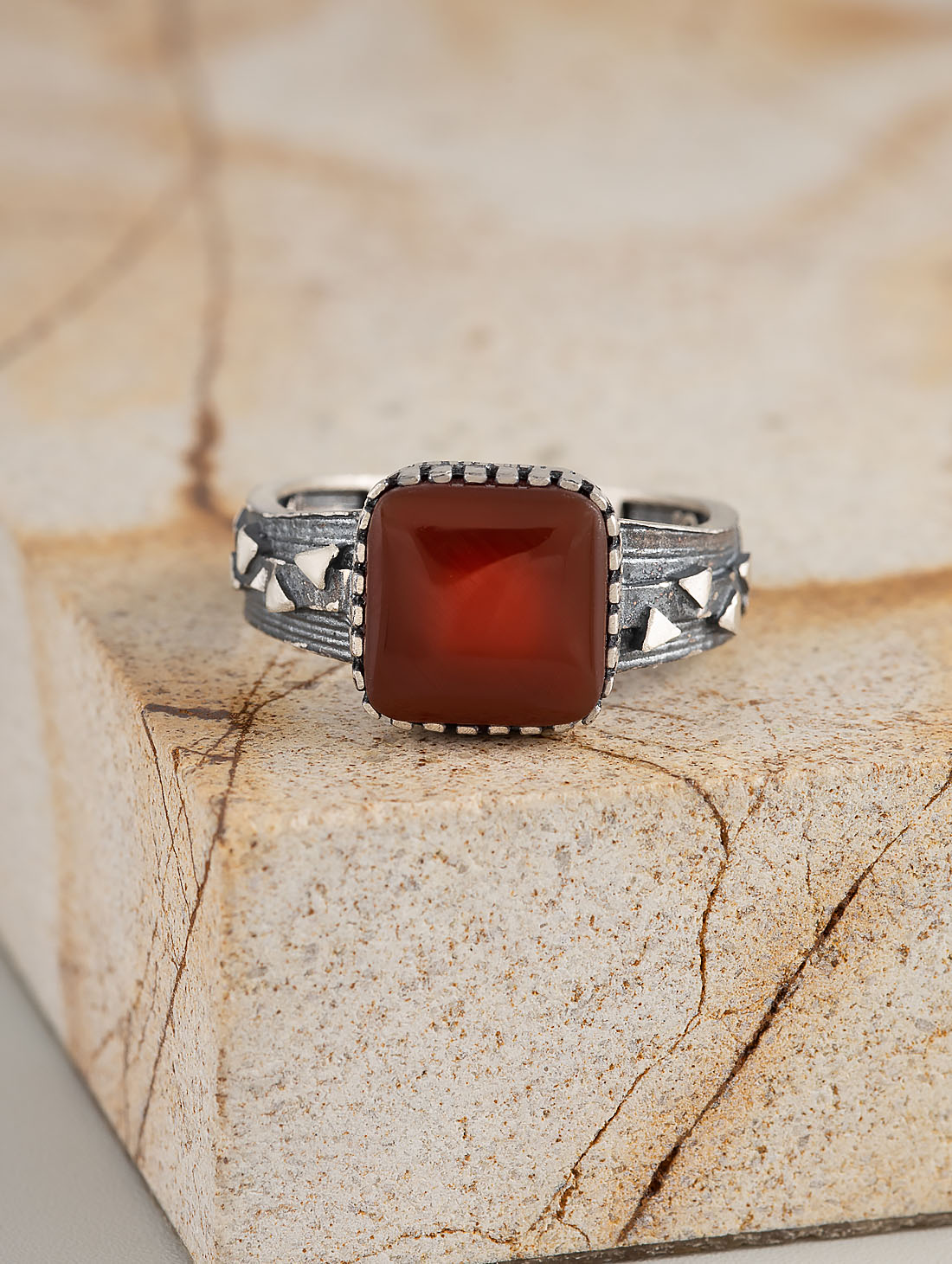 Rrr1493 Сердолик Кольцо (Ag_925)