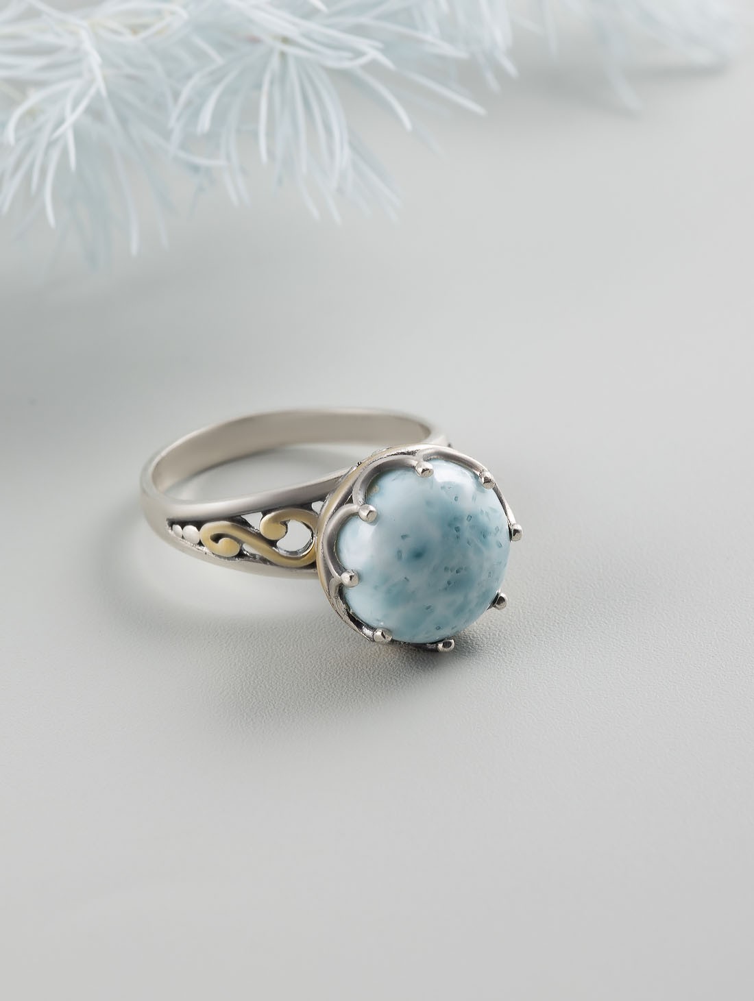 Rrr1484z Ларимар Кольцо (Ag 925)