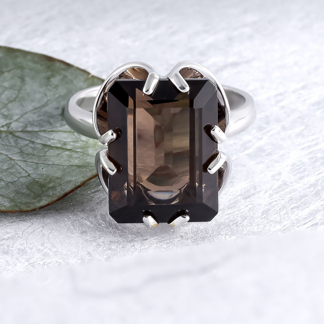 0231R Раухтопаз Кольцо (Ag 925)