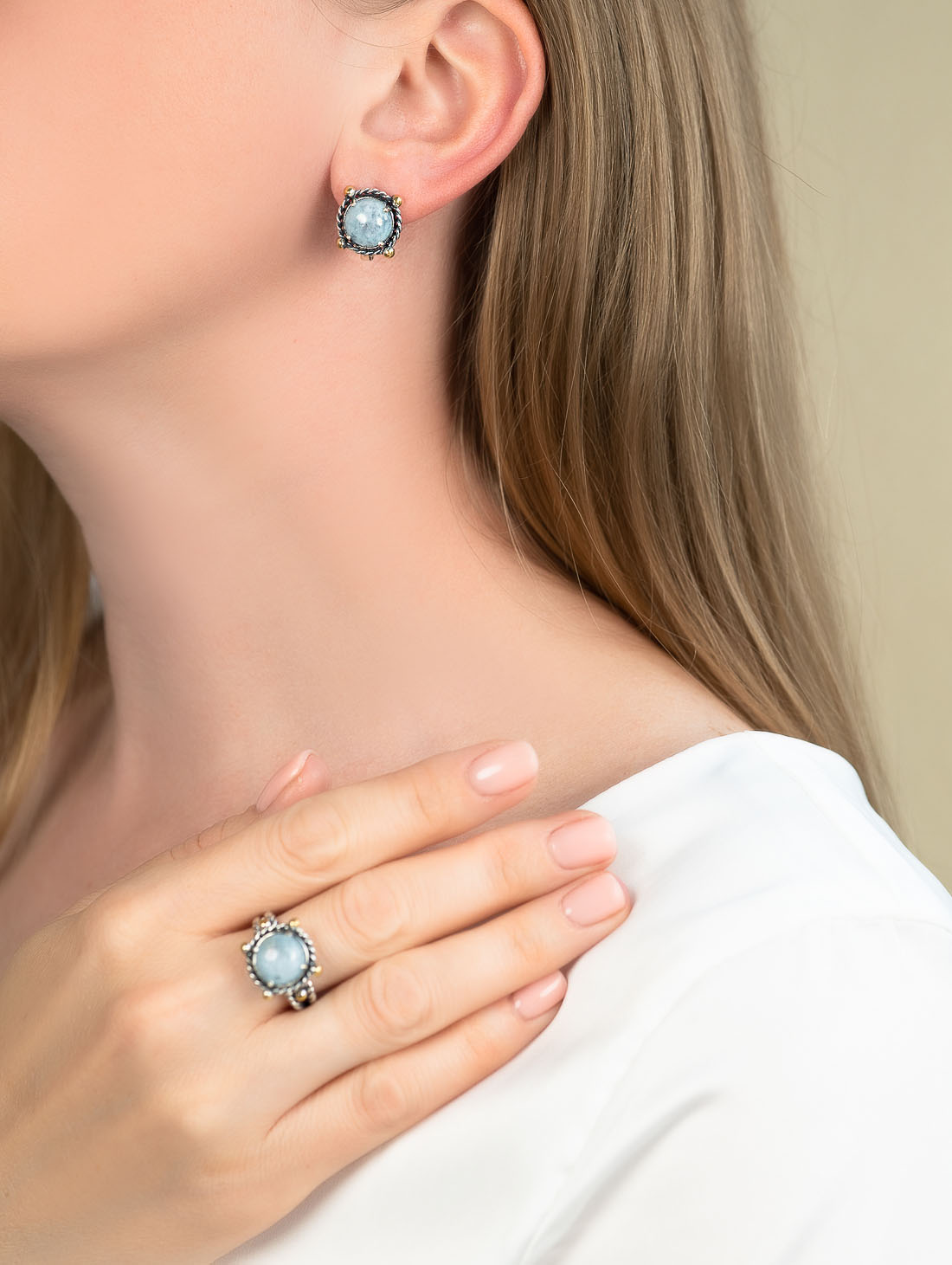 Err1480z Аквамарин Серьги (Ag 925)