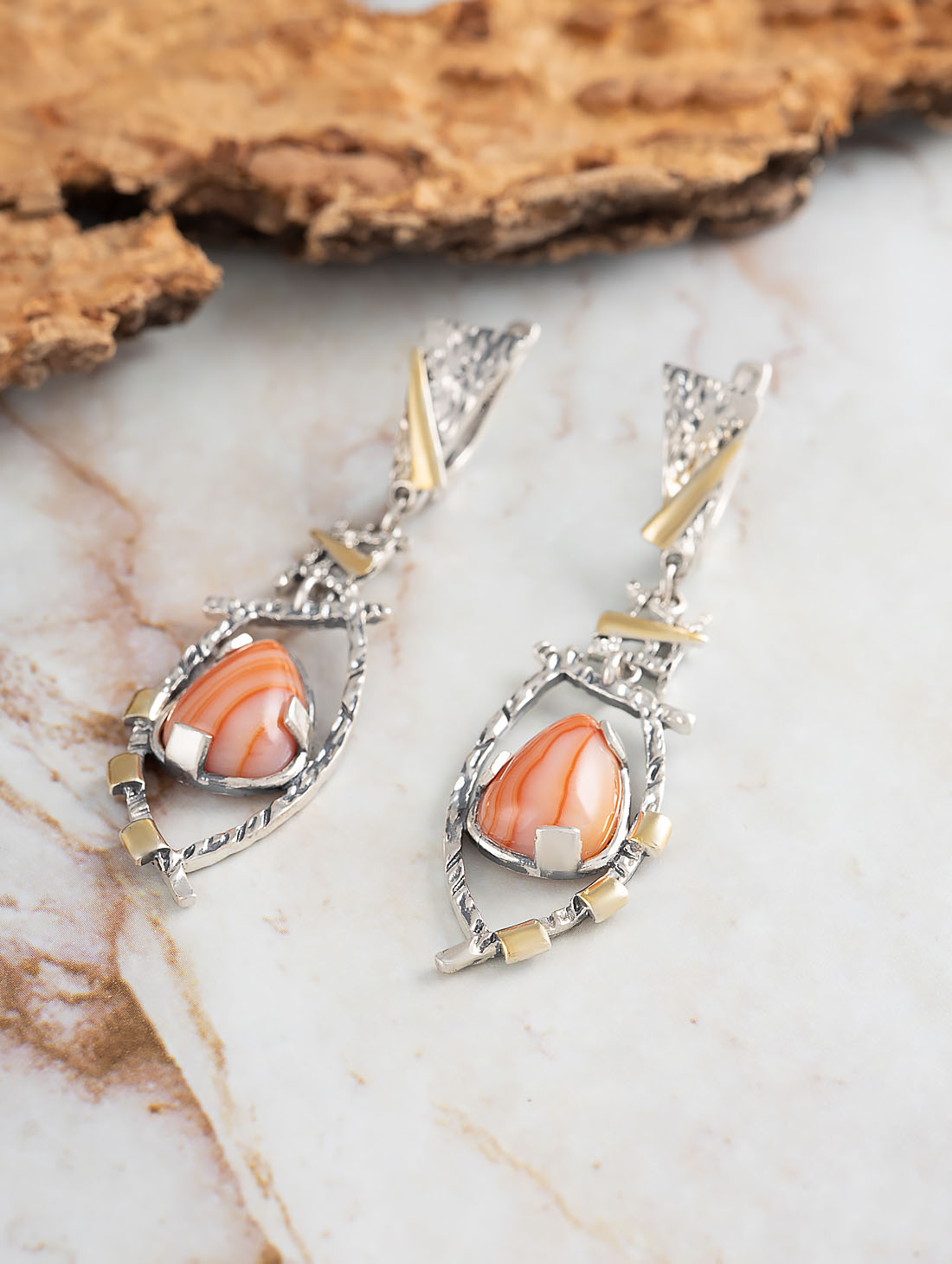 Err1462z Агат Серьги (Ag 925)