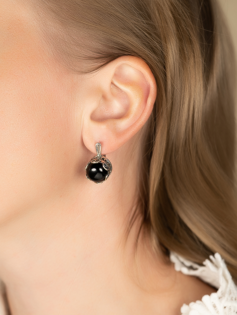 Err1351z Агат Серьги (Ag 925)