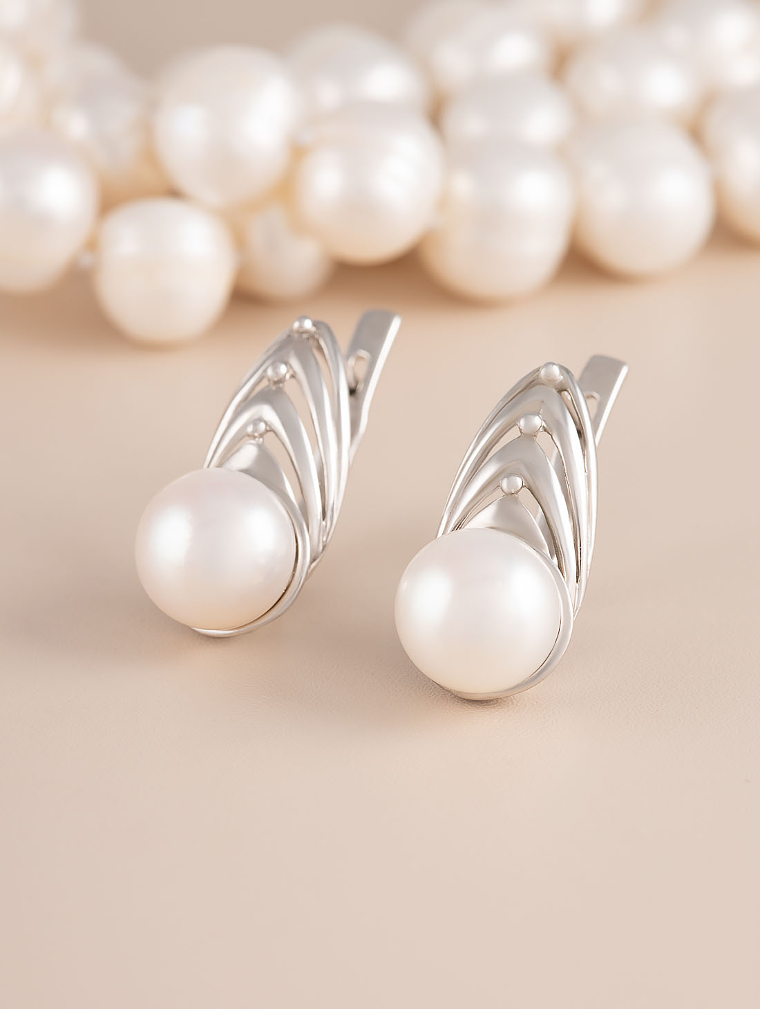 1385R Жемчуг Серьги (Ag 925)