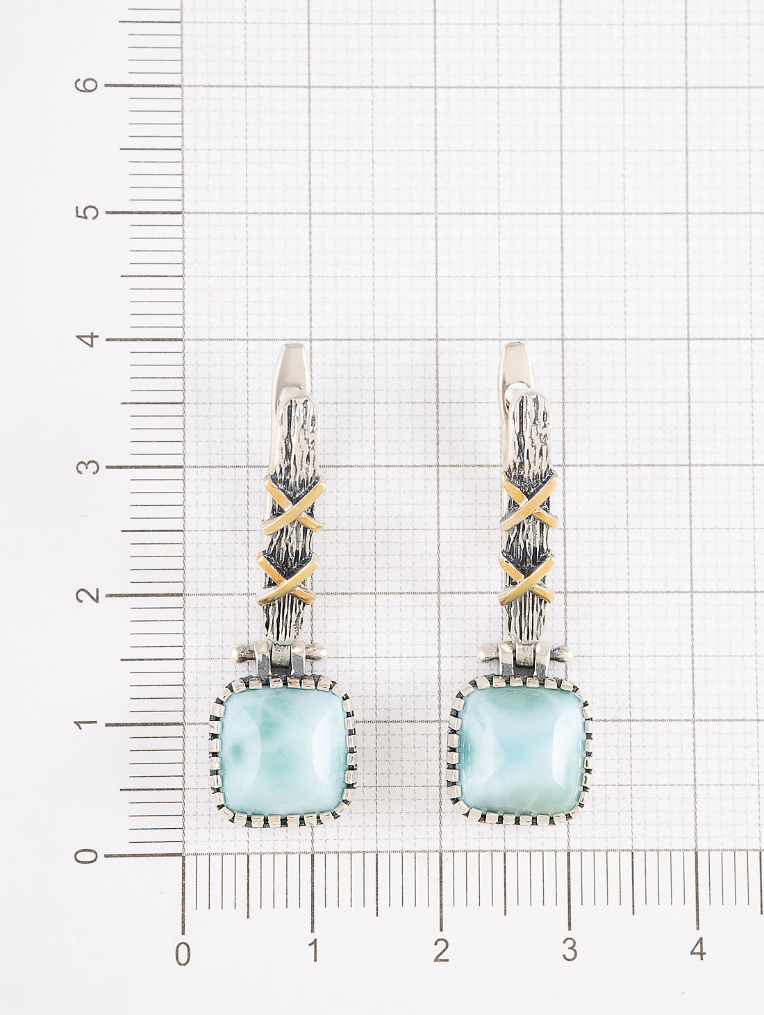 Err1506z Ларимар Серьги (Ag 925)