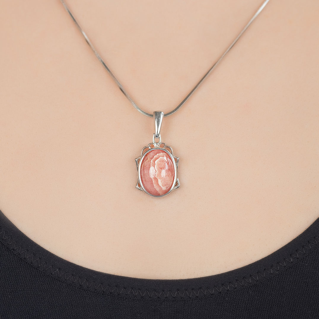 2564R Родохрозит Подвеска (Ag 925)