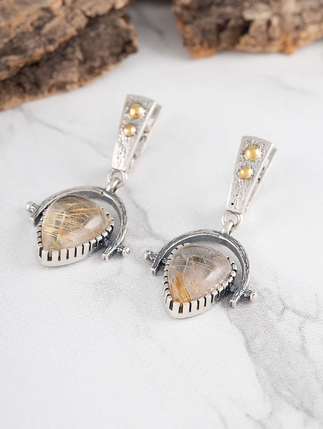 Err1483z Рутил Серьги (Ag 925)