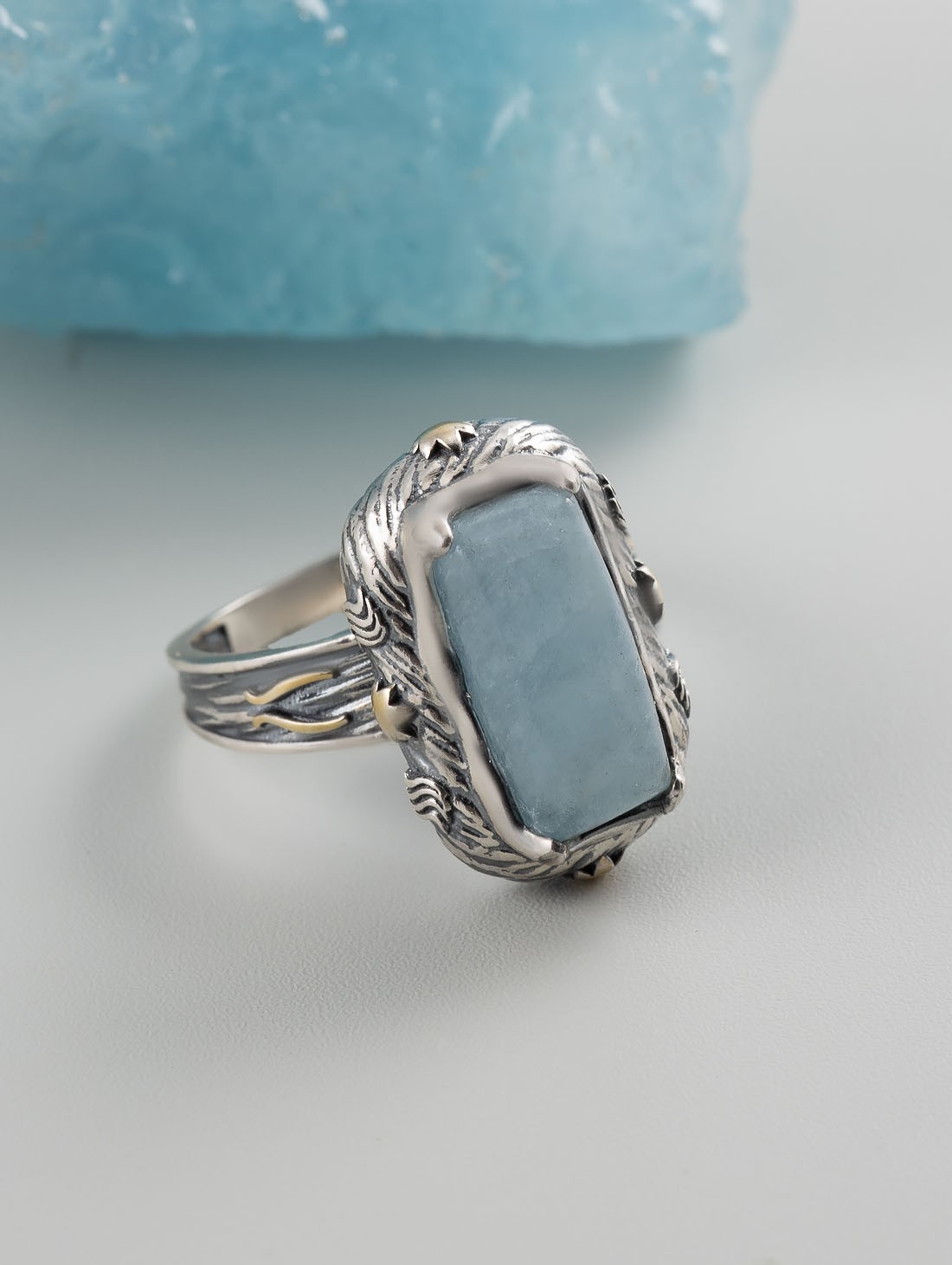 Rrr1350z Аквамарин Кольцо (Ag 925)