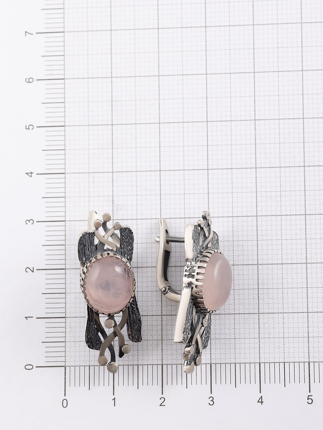 Err1497 Роз.кварц Серьги (Ag 925)