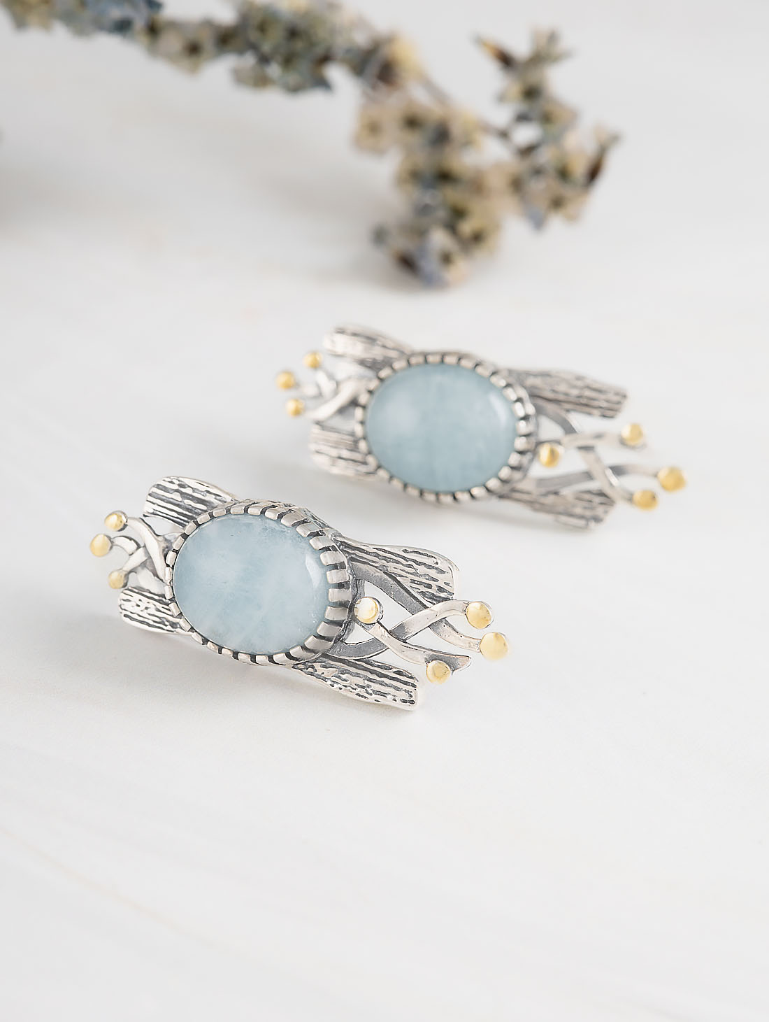 Err1497z Аквамарин Серьги (Ag 925)