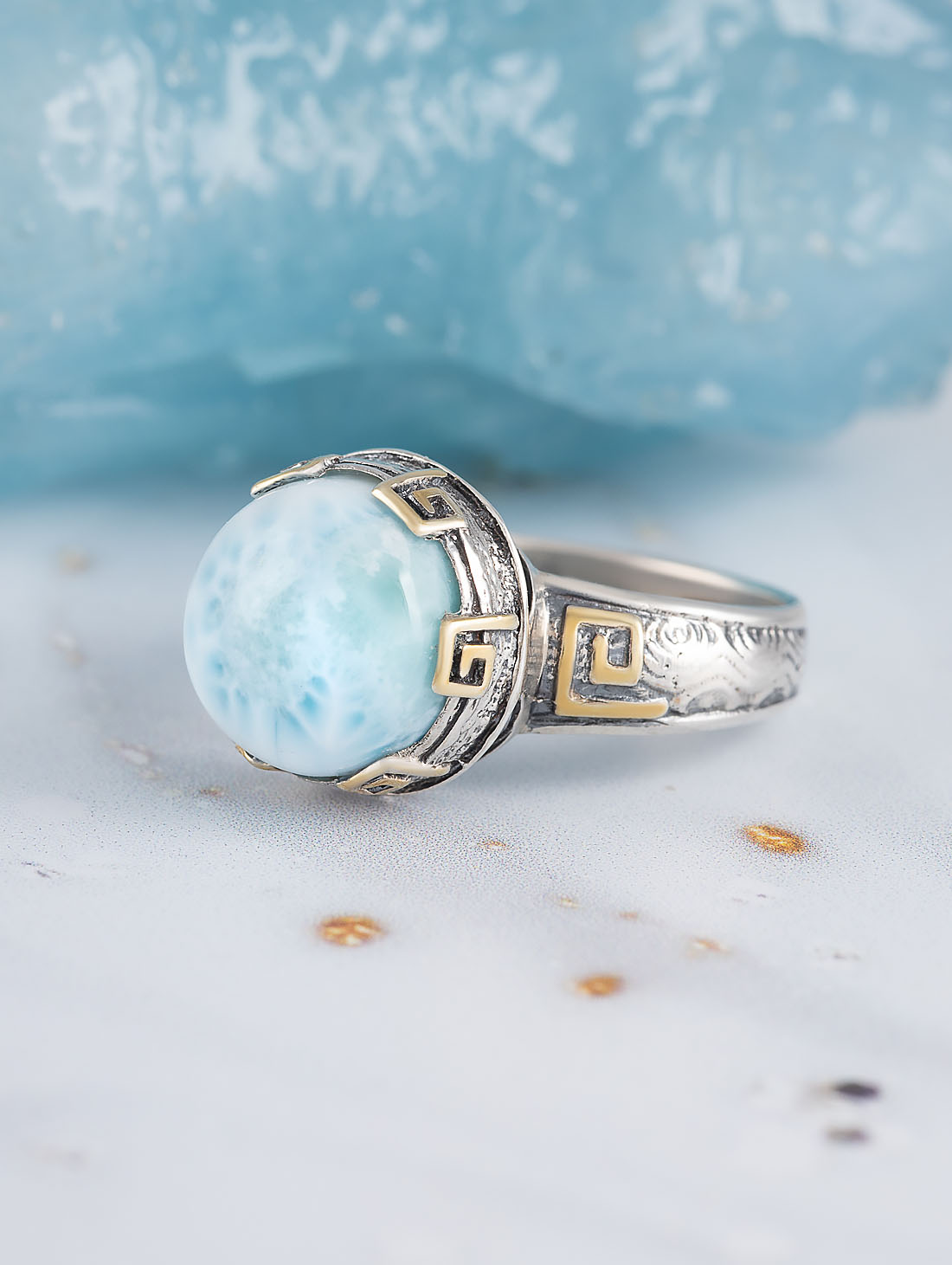 Rrr1300z Ларимар Кольцо (Ag 925)