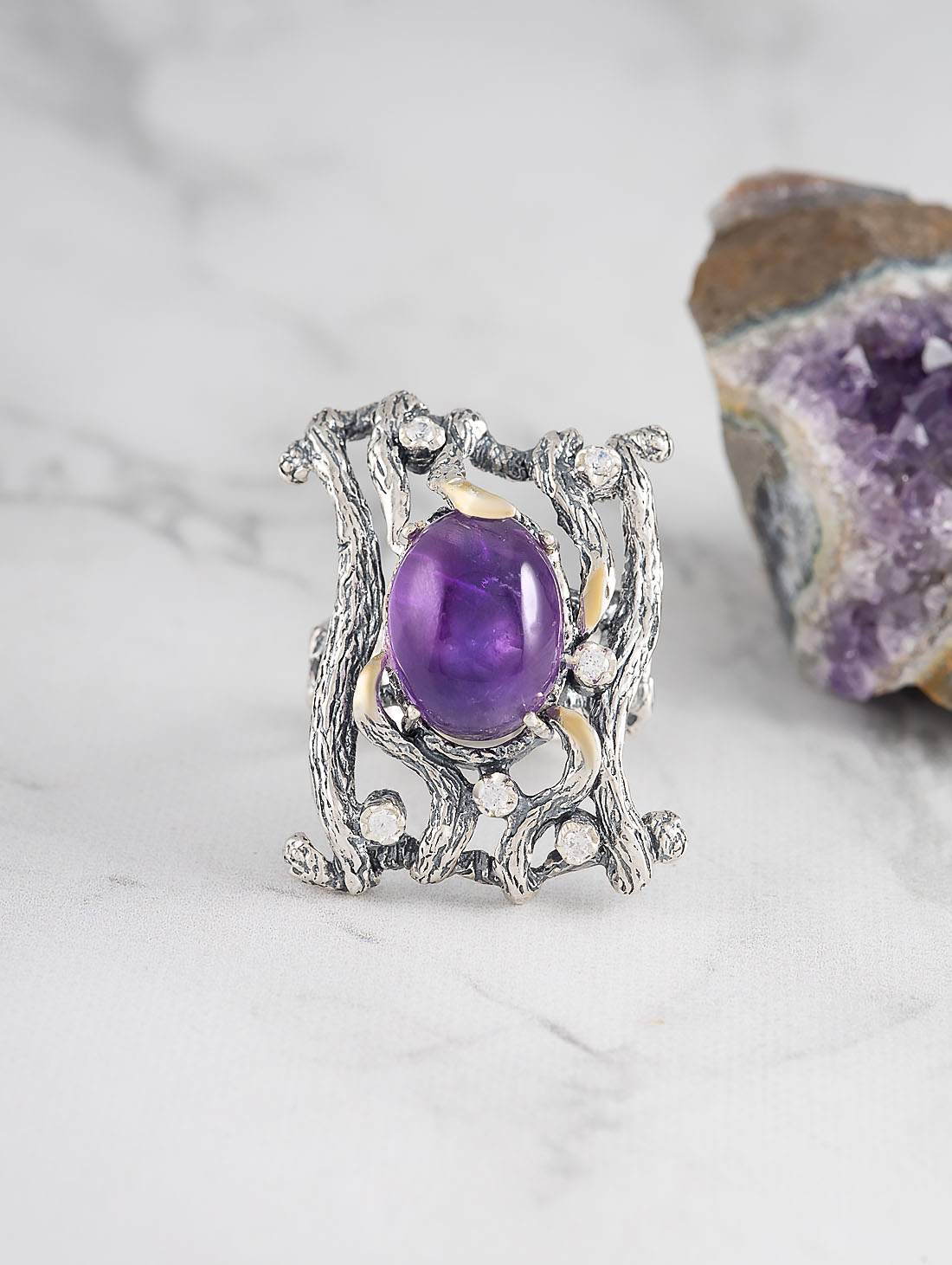 Rrr1103z Аметист Кольцо (Ag_925)