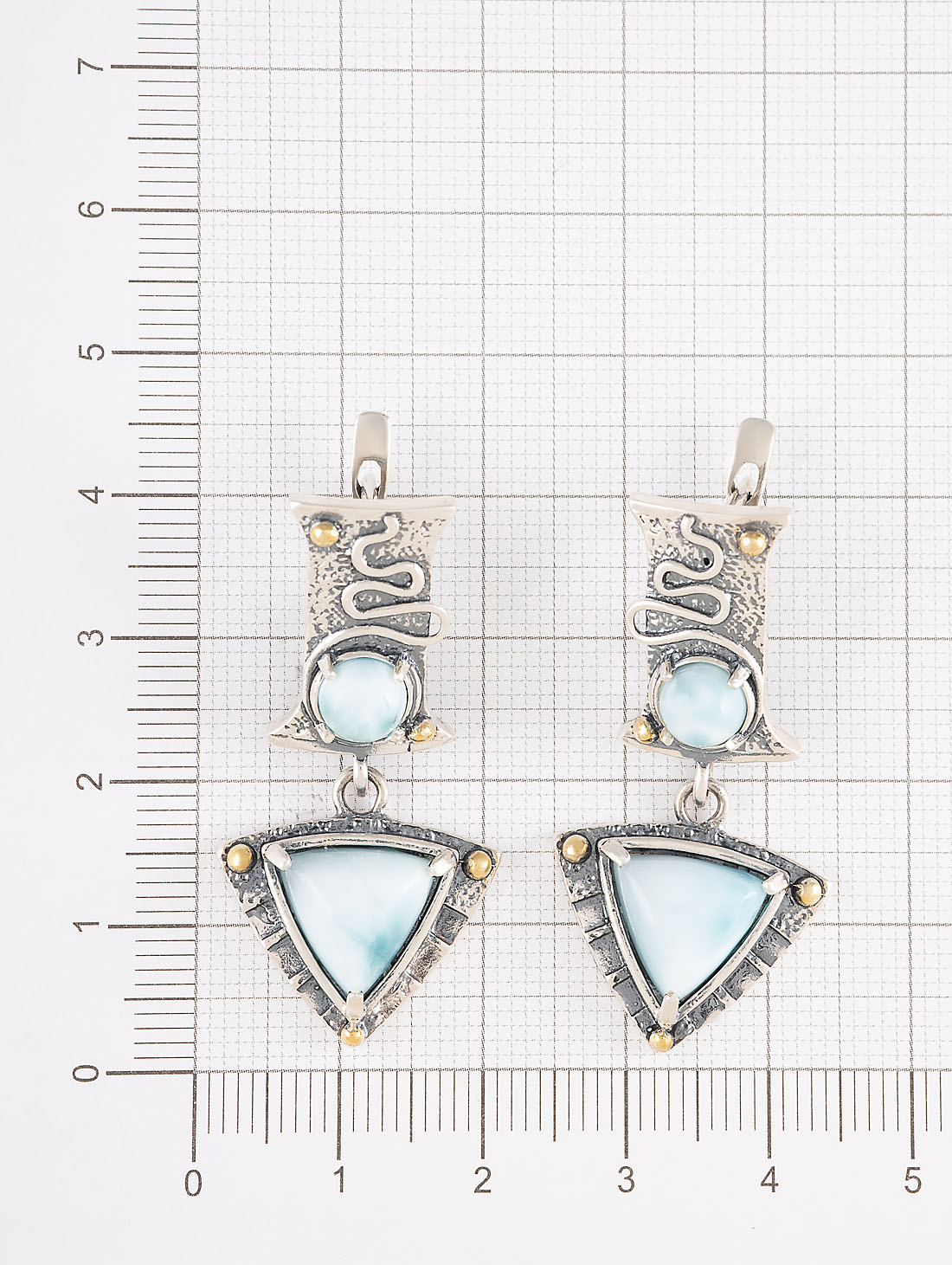 Err1507z Ларимар Серьги (Ag 925)