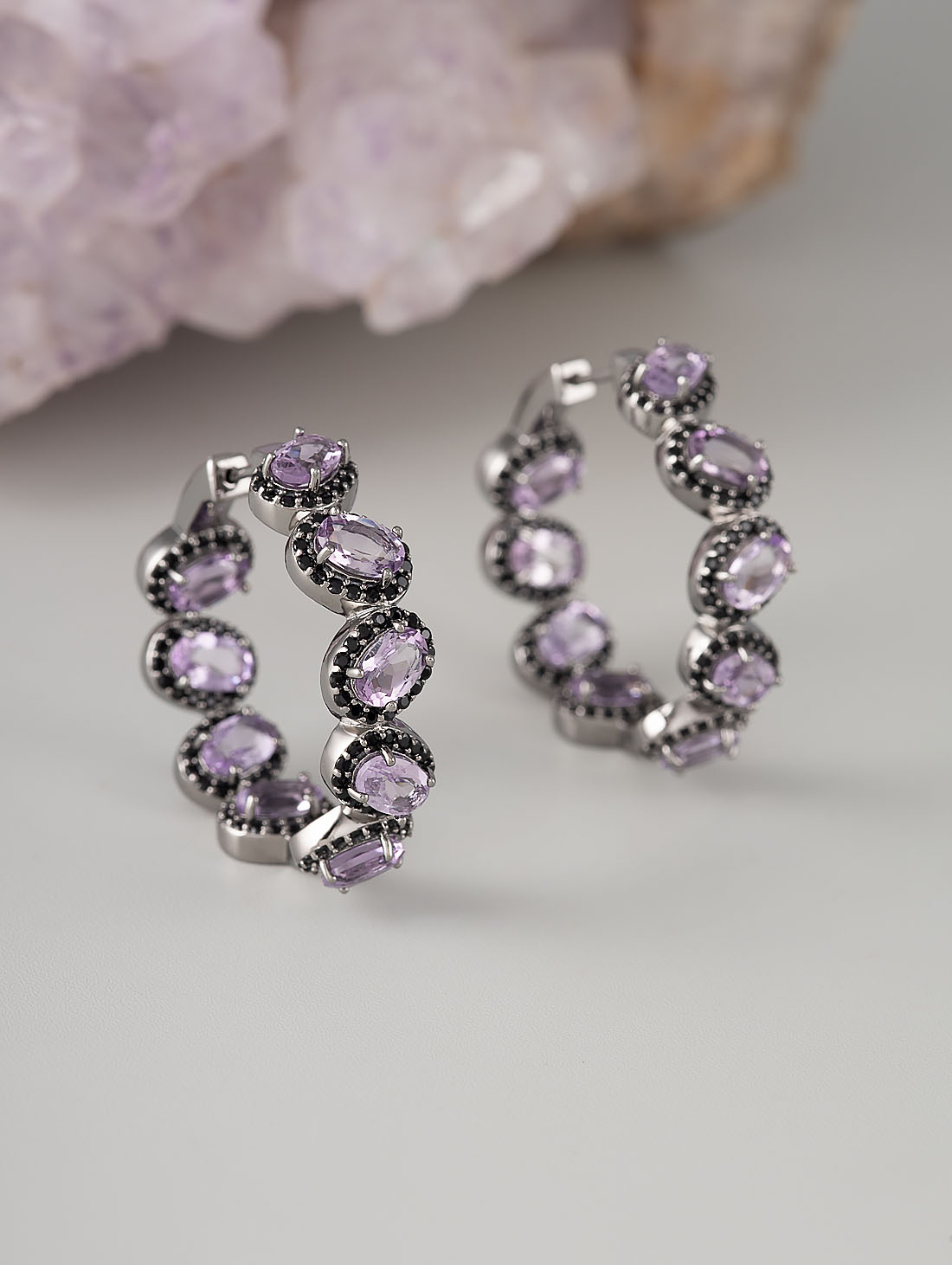 С0237М Аметист Серьги (Ag 925)