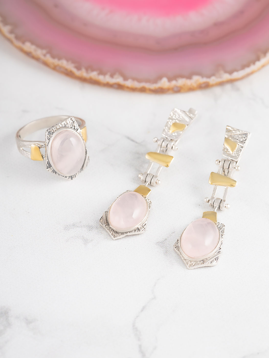 Rrr1189z Роз.кварц Кольцо (Ag_925)